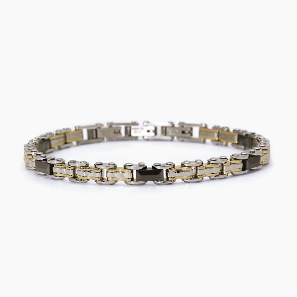 Bracciale 2Jewels uomo Maglia e ceramica grigia