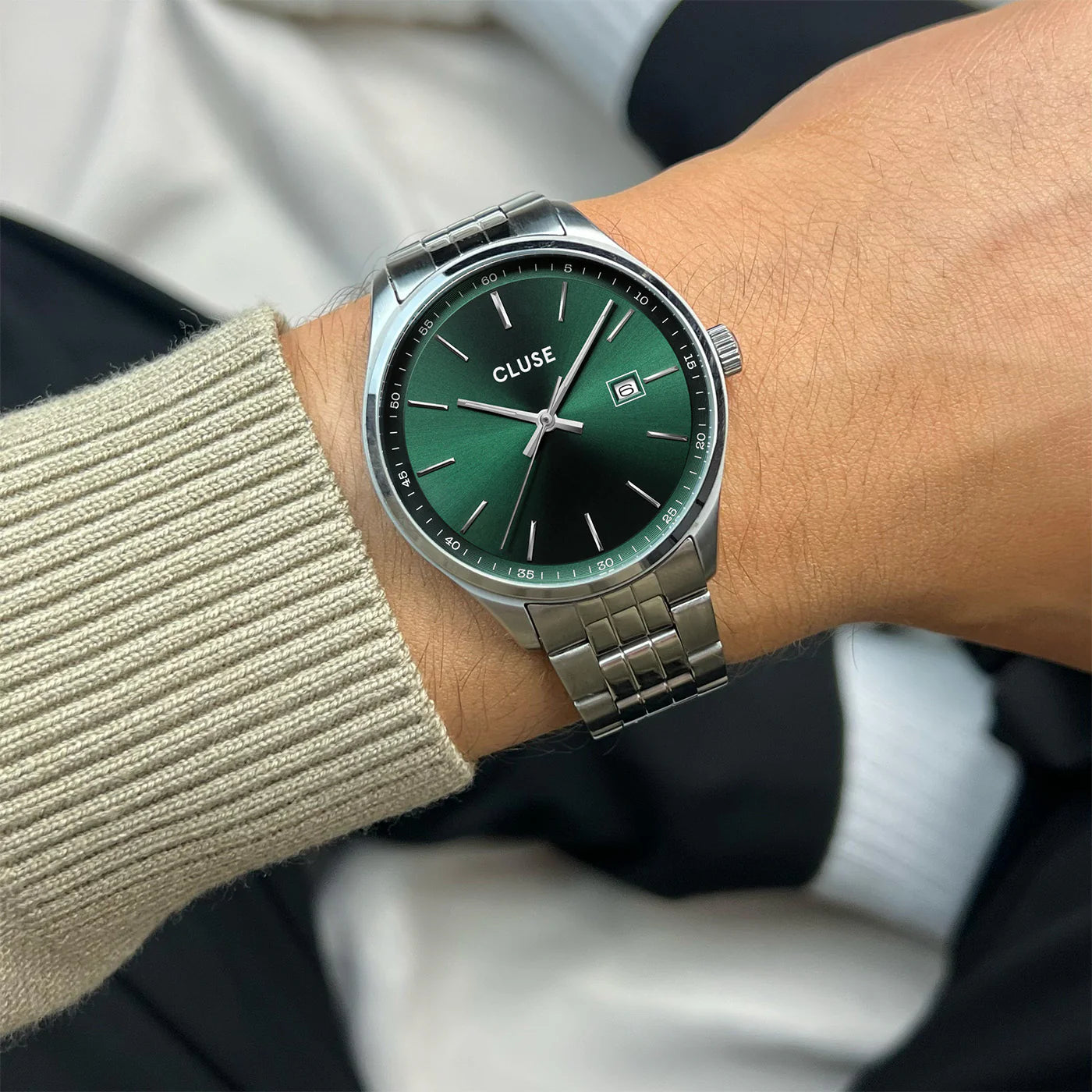 Orologio Cluse Anthéor Watch Steel Green, Silver Colour