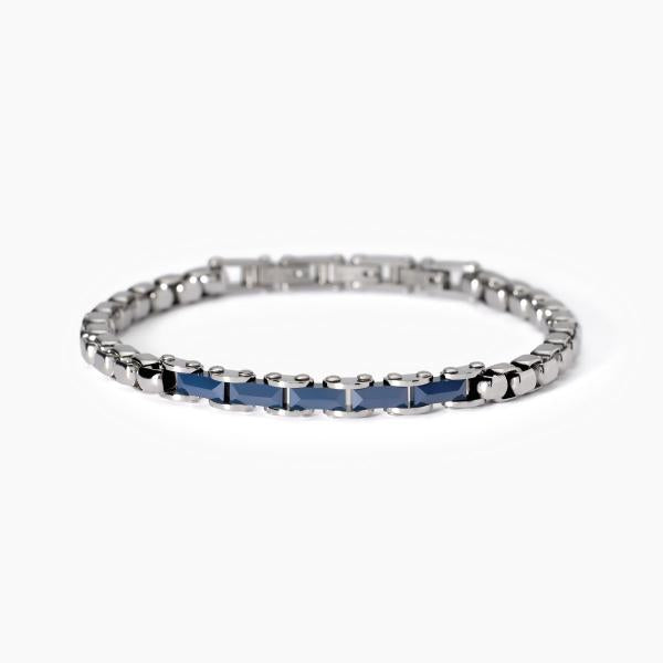 Bracciale 2Jewels uomo Catena veneta e ceramica blu