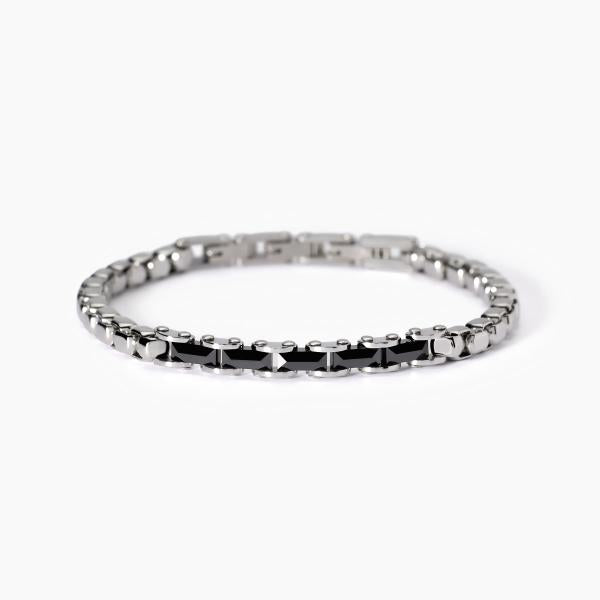 Bracciale 2Jewels uomo Catena veneta e cercamica nera