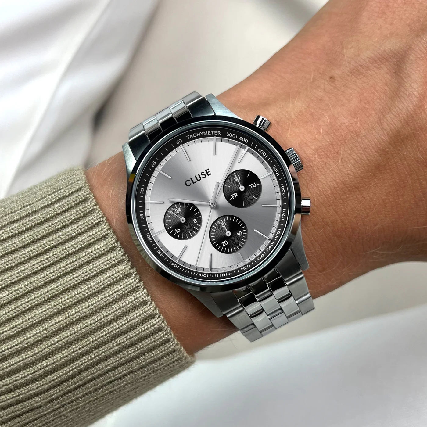 Orologio Cluse Anthéor Multifunction Watch Steel Silver, Silver Colour