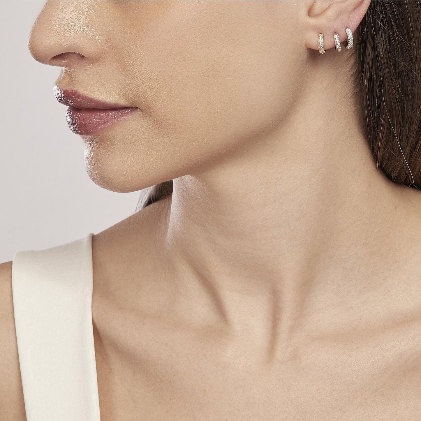 Mono orecchino Mabina donna Cerchio rosè