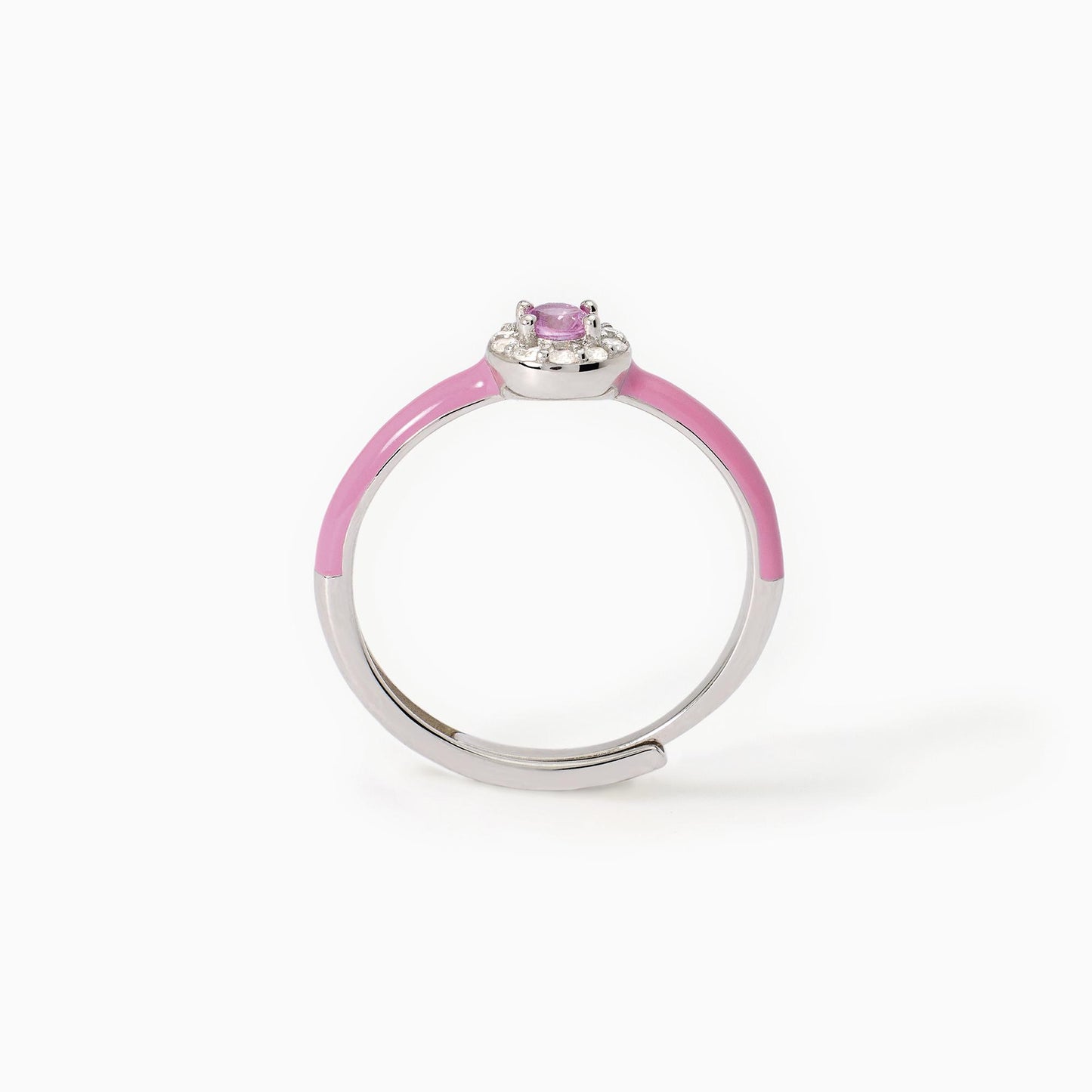 Anello Mabina donna Smalto rosa e zircone rosa Milanesienne