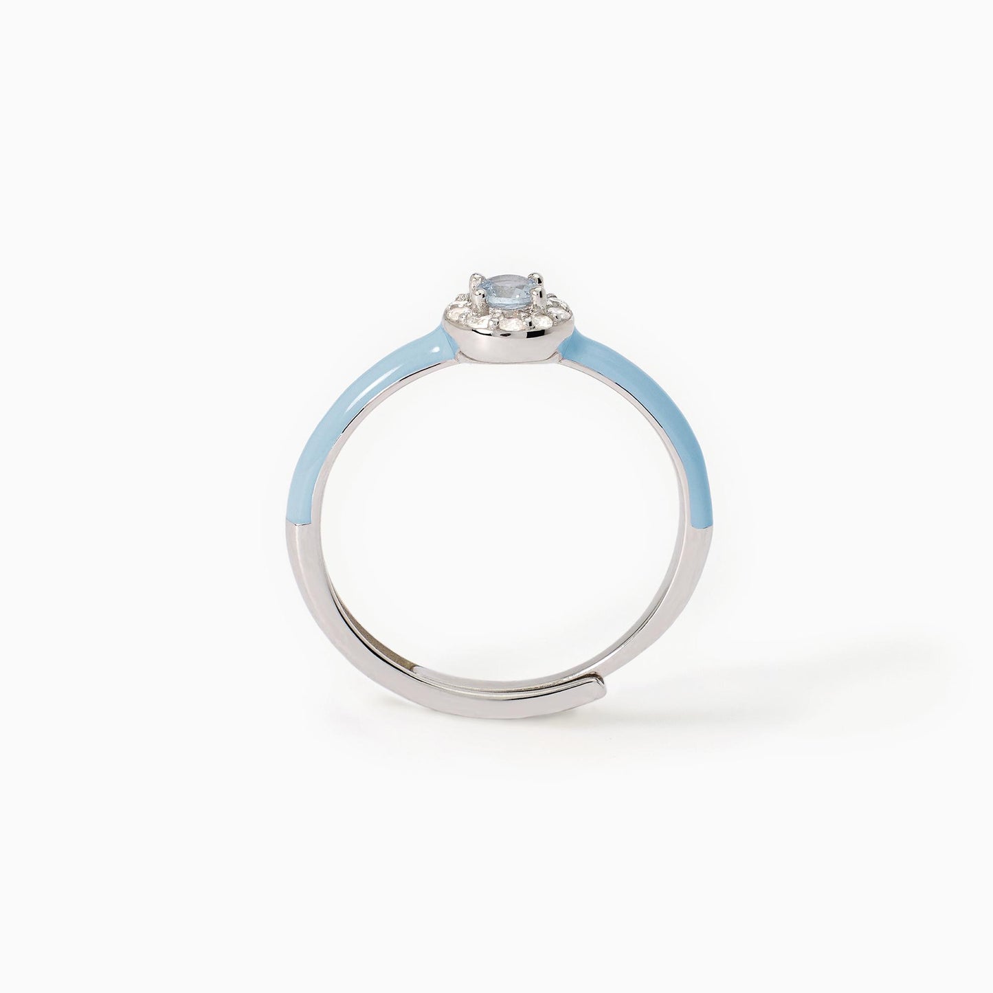 Anello Mabina donna Smalto azzurro e acquamarina Milanesienne