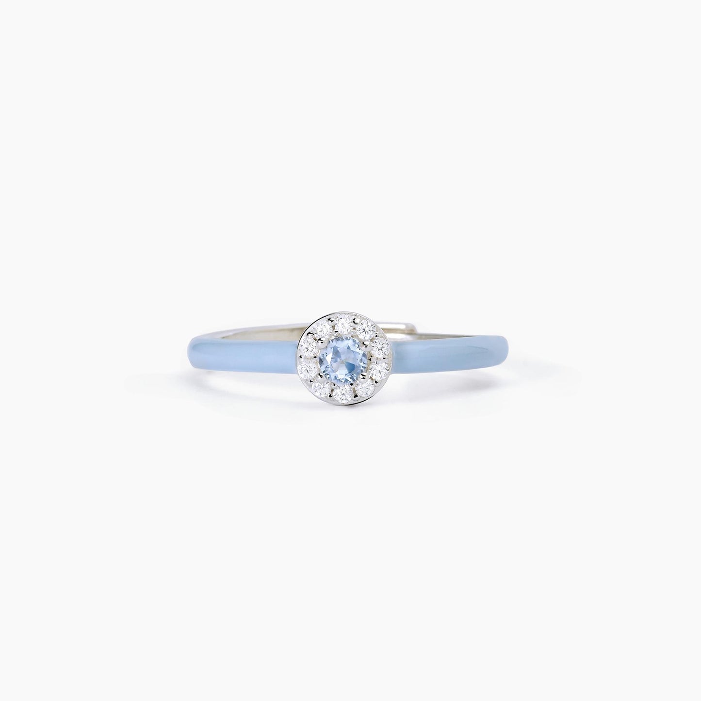Anello Mabina donna Smalto azzurro e acquamarina Milanesienne