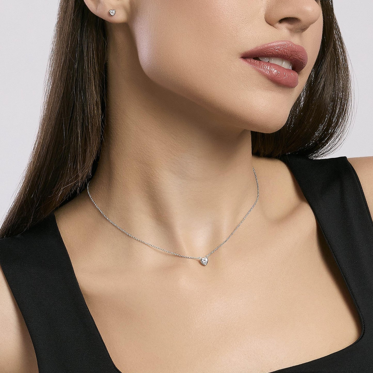 Collana Mabina donna Punto luce taglio cuore