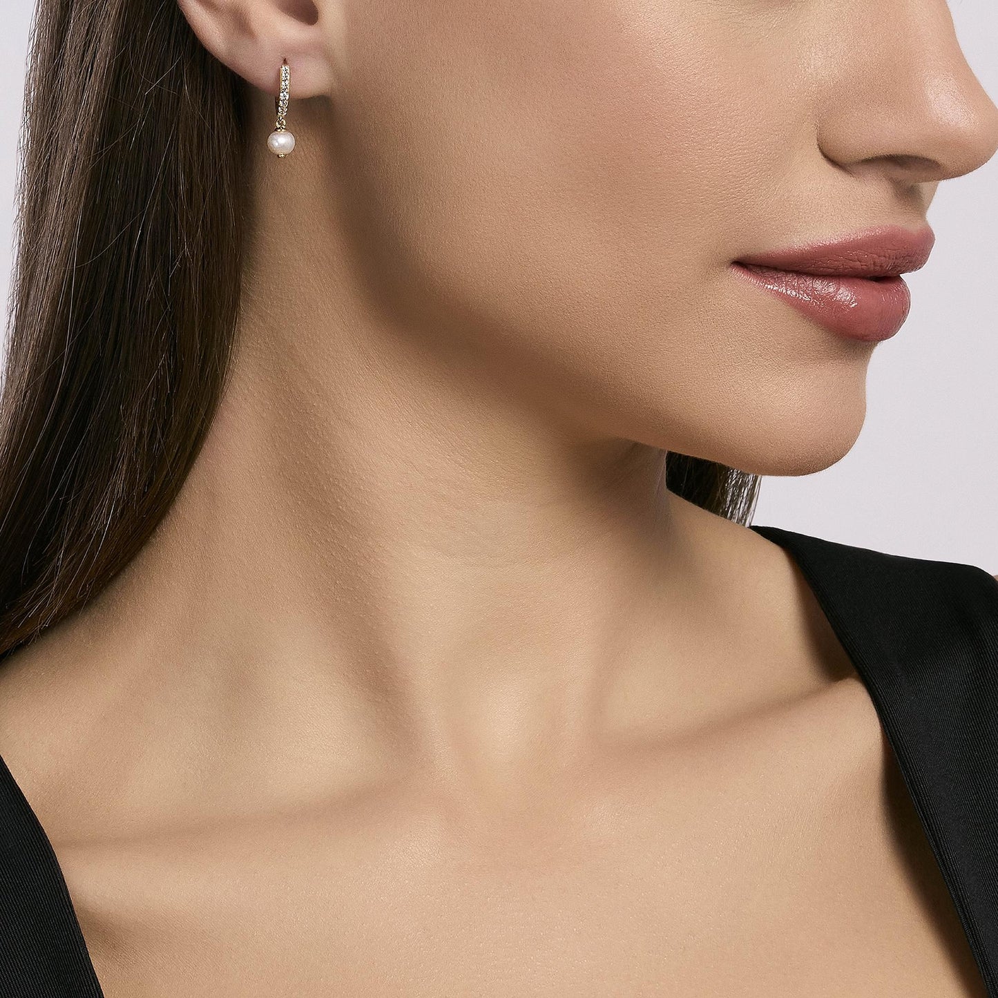 Orecchini a cerchio Mabina donna con perle coltivate Invito a nozze