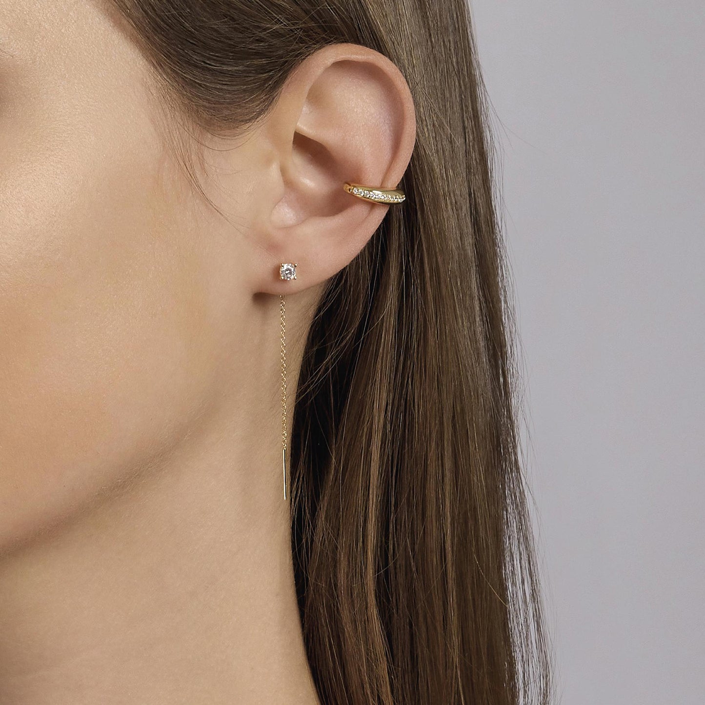 Earcuff Mabina donna Cerchio ovale gold