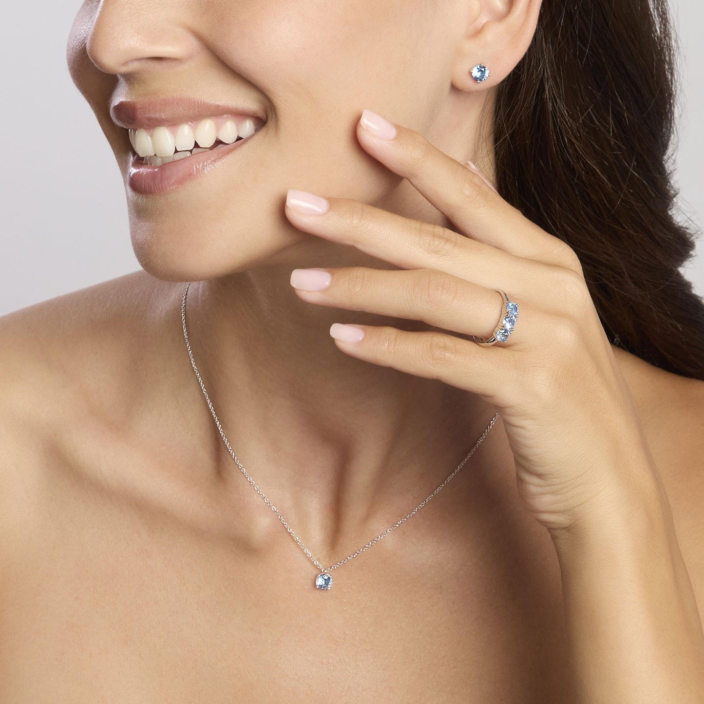 Anello Mabina donna Trilogy acquamarina