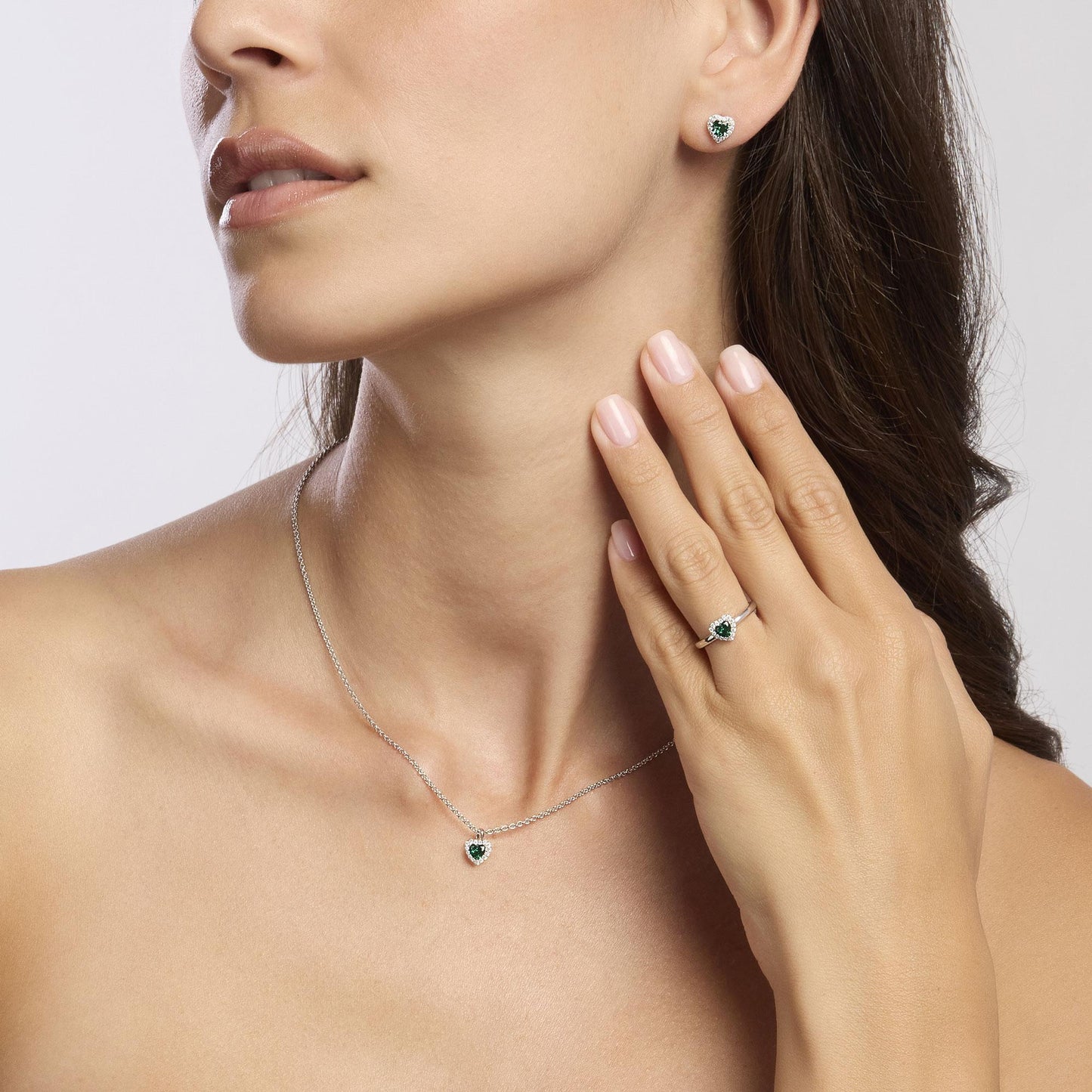 Collana Mabina donna Cuore smeraldo Love affair