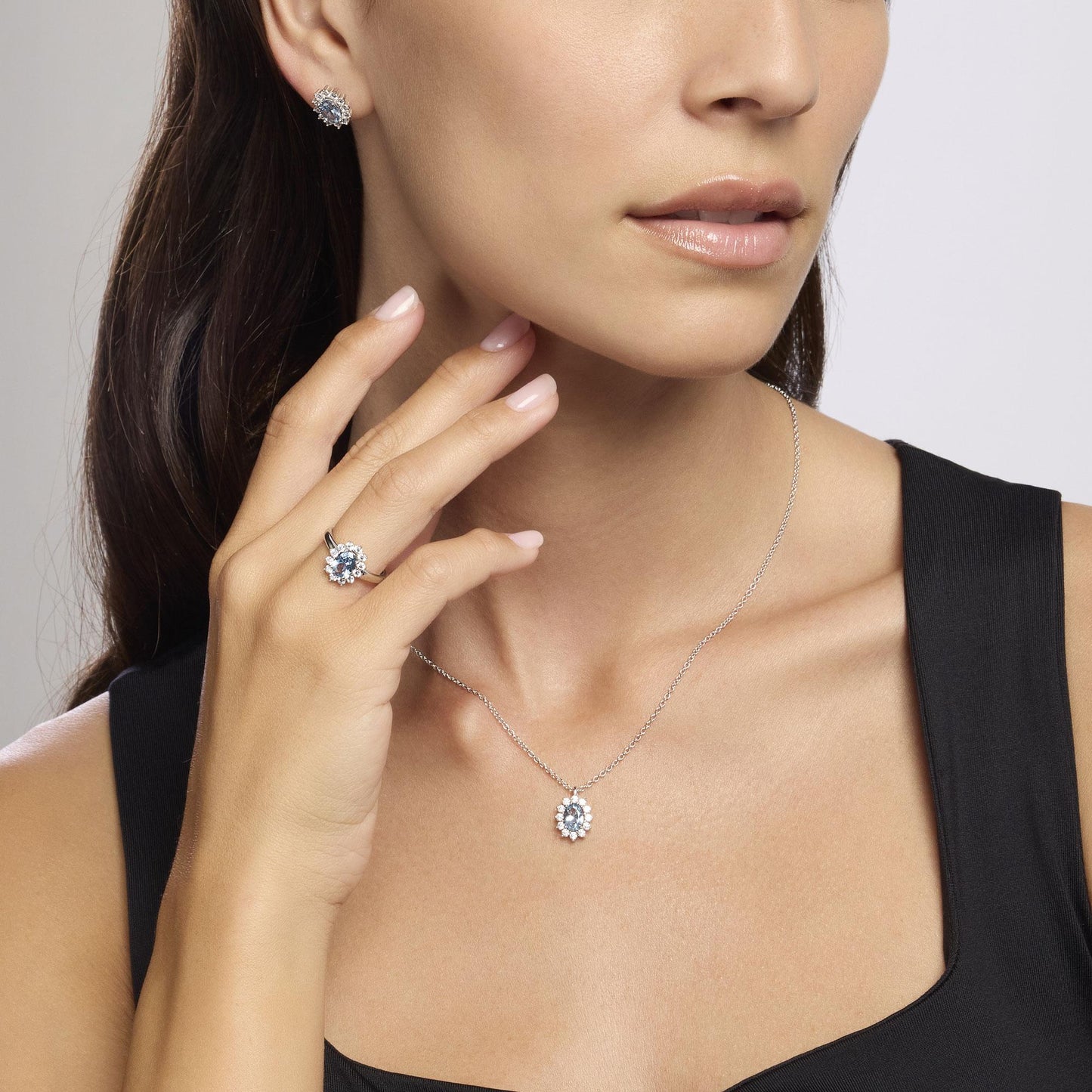 Orecchini Mabina donna Kate acquamarina