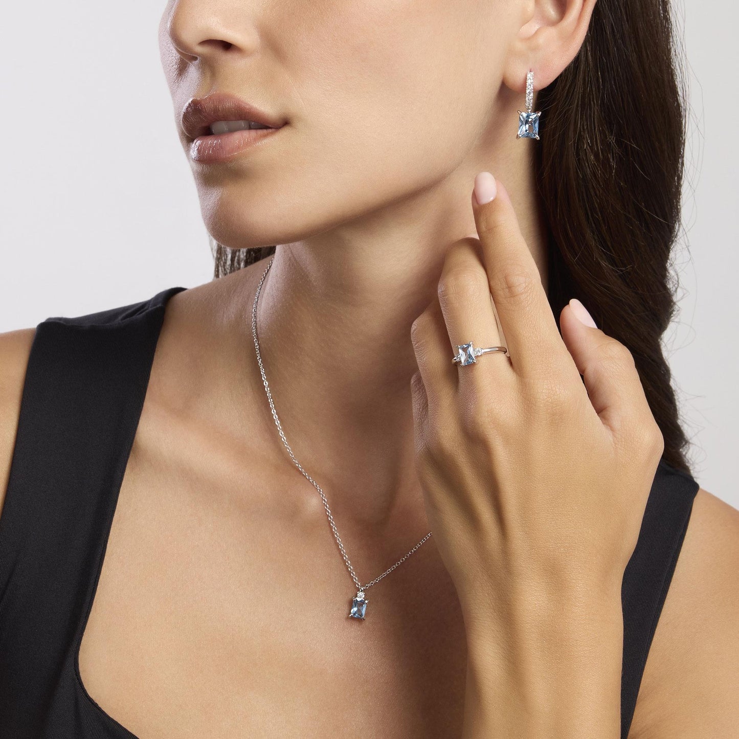 Orecchini a cerchietto Mabina donna Princess Acquamarina
