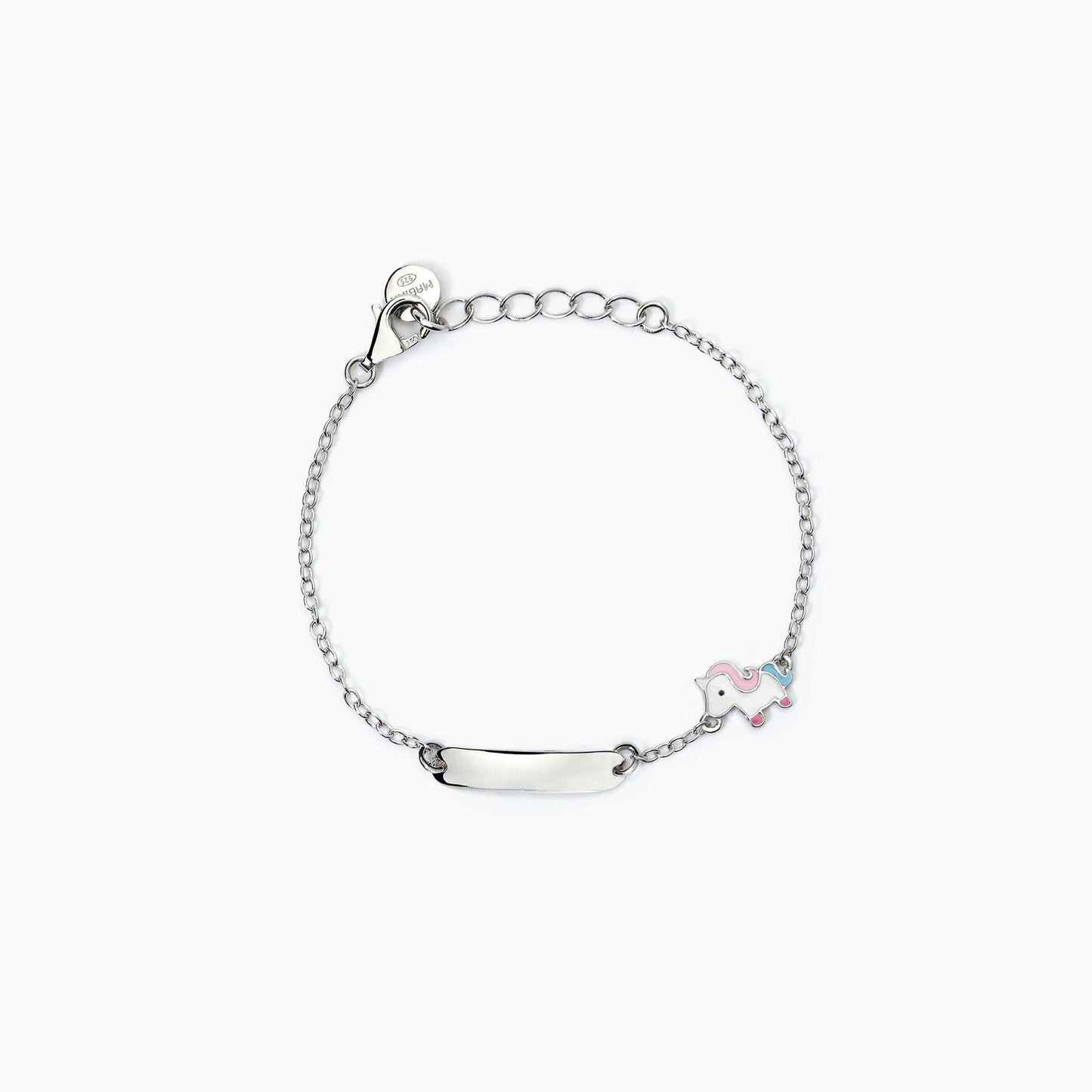 Bracciale Mabina Junior Bimba Unicorno e piastrina incidibile