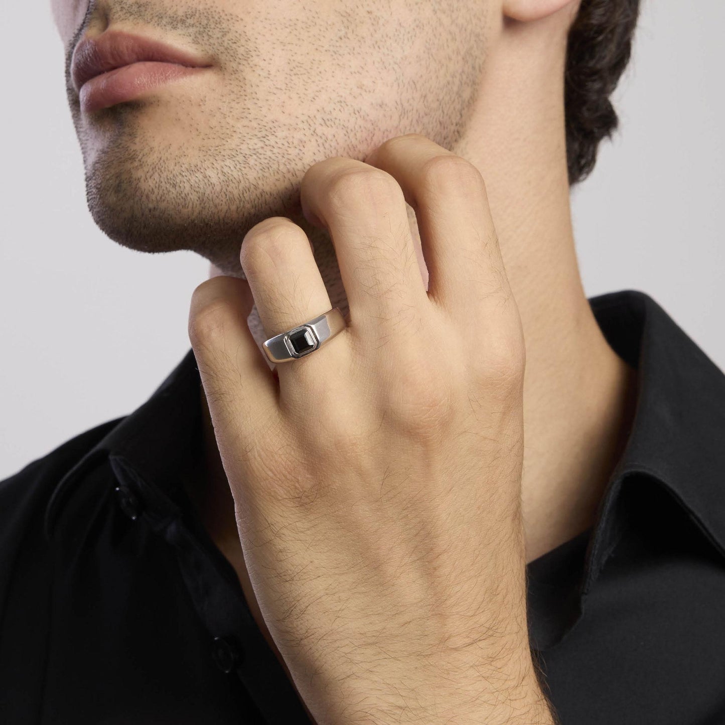 Anello Mabina uomo Zircone nero