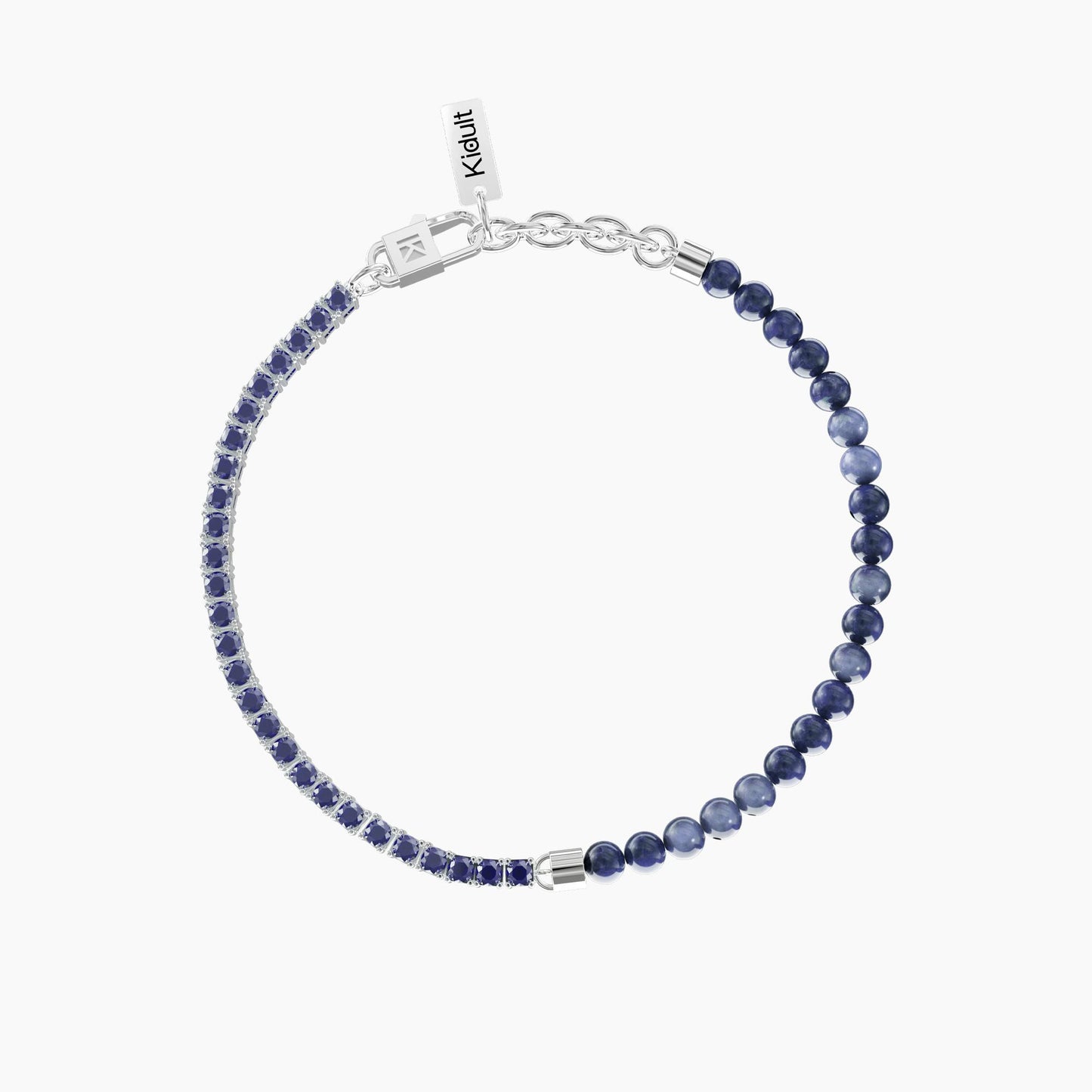 Bracciale Kidult uomo Be different Tennis zaffiri e sodalite blu