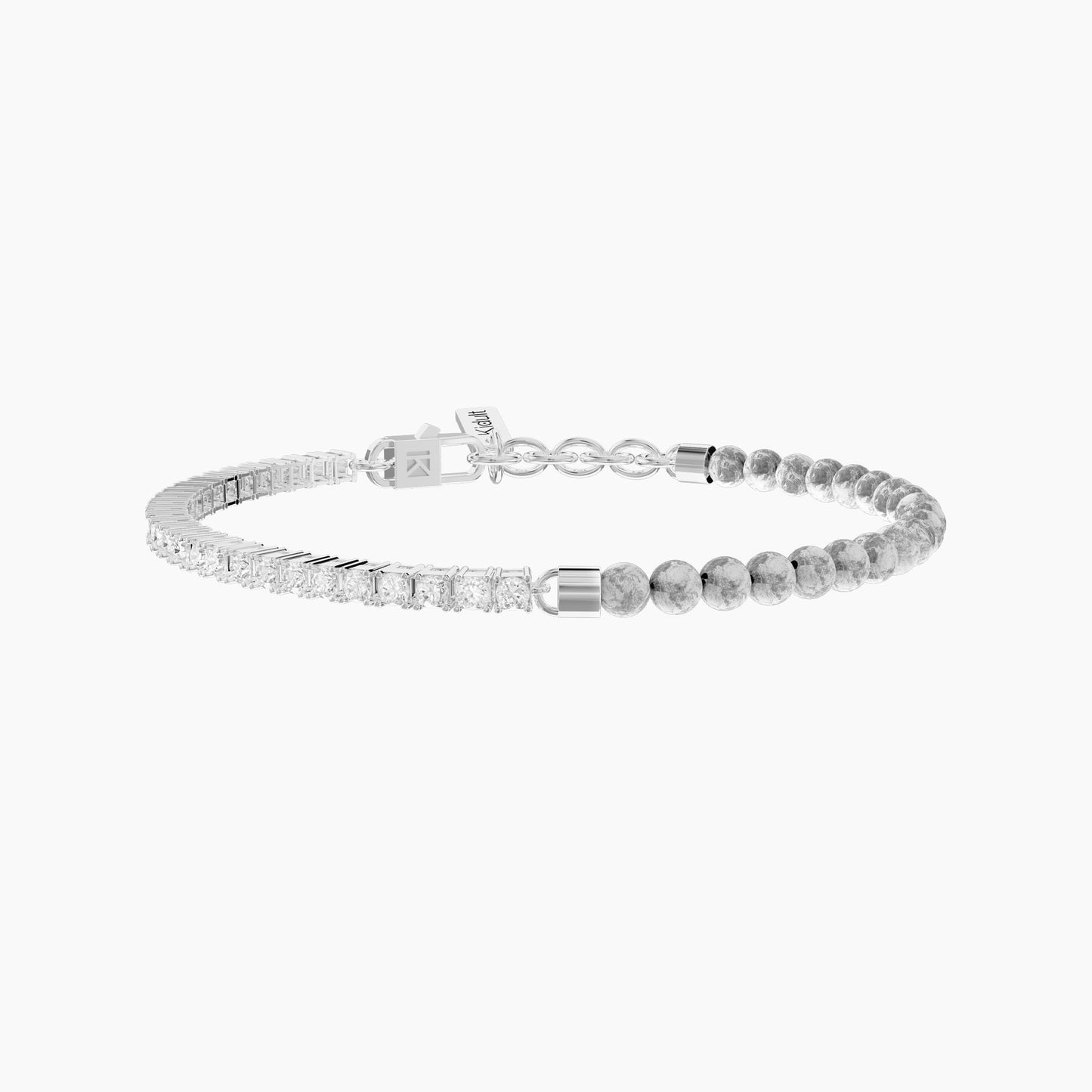 Bracciale Kidult uomo Be different Tennis zirconi e agata grigia