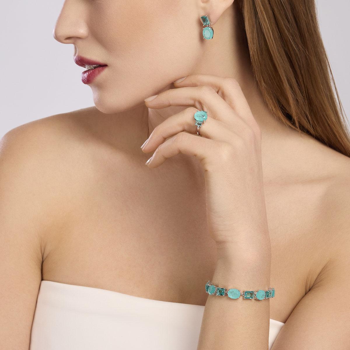 Orecchini Mabina donna Santorini Ovale azzurro