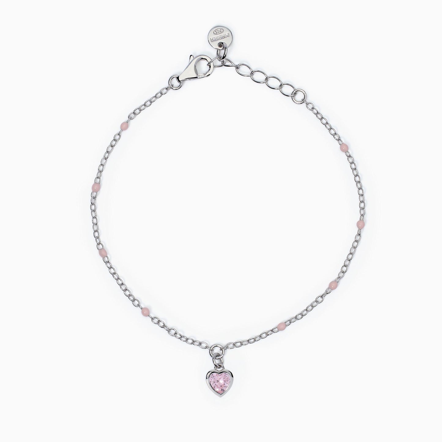 Bracciale Mabina Junior Bimba Cuoricino rosa pendente