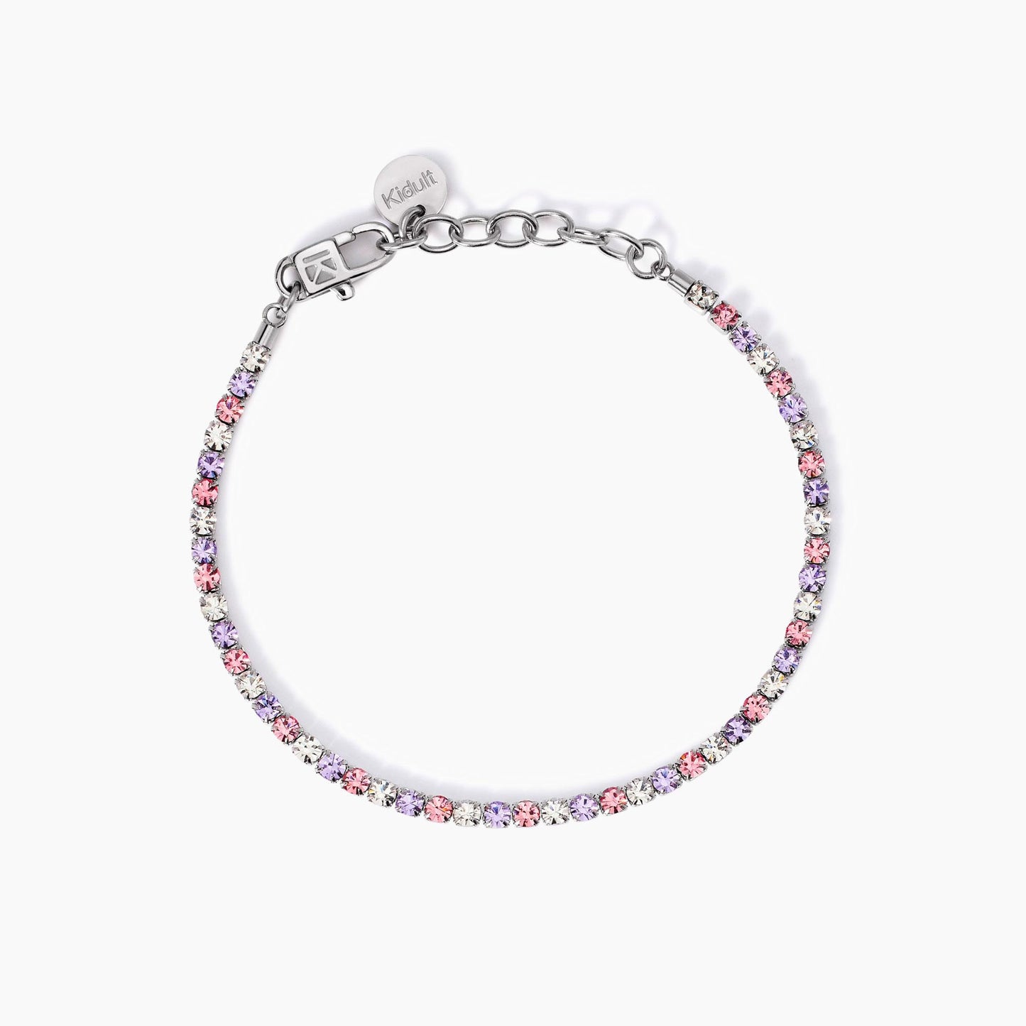 Bracciale Kidult Style 11 Tennis bianchi, rosa, lilla