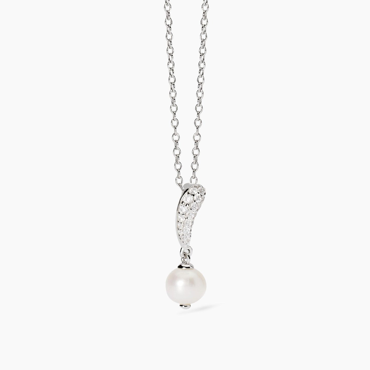 Collana Mabina donna Pavè di zirconi e perla coltivata