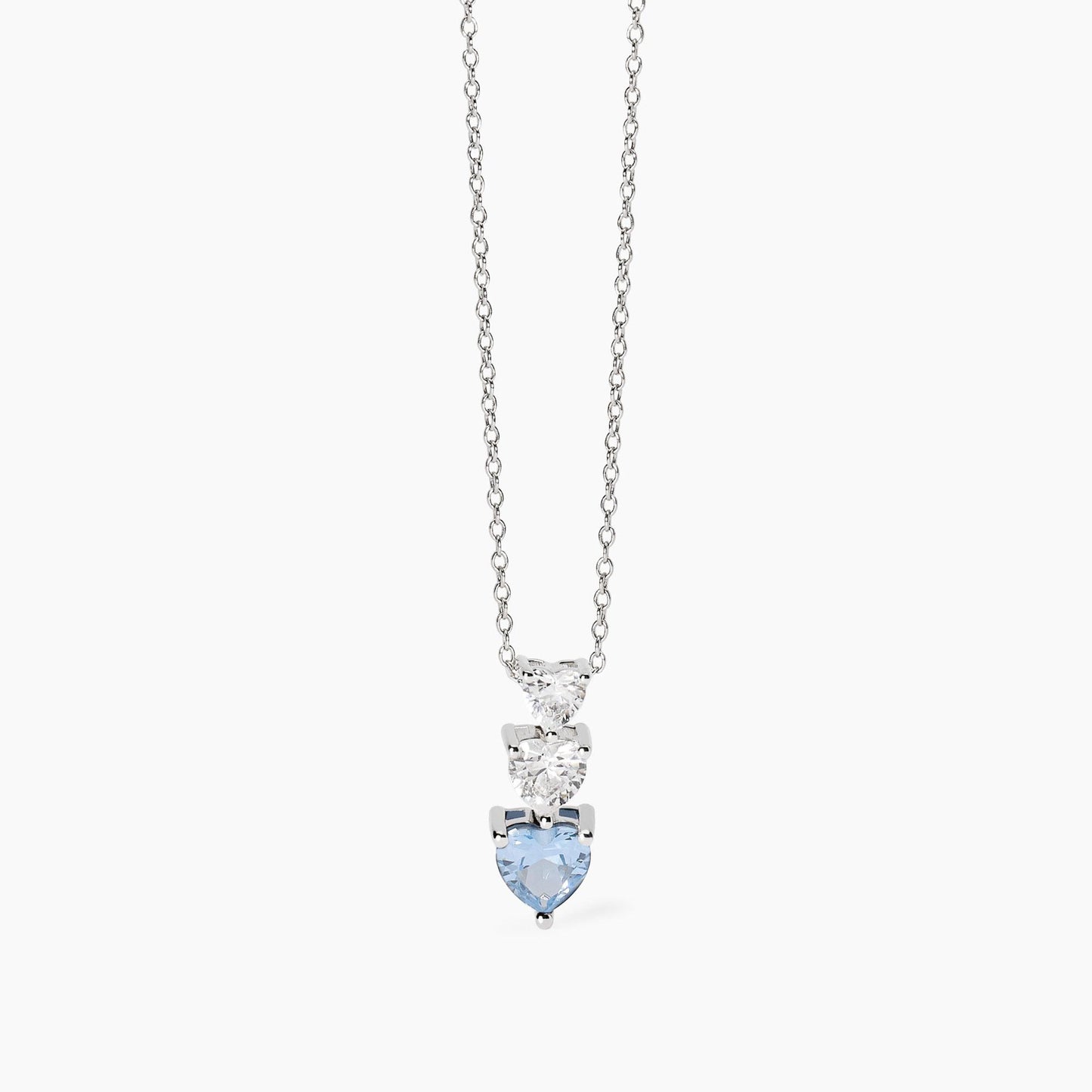 Collana Mabina donna Tris di cuori acquamarina