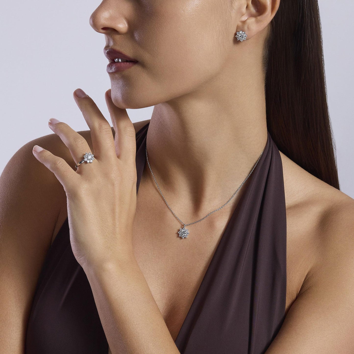 Orecchini Mabina donna Girasole con zirconi