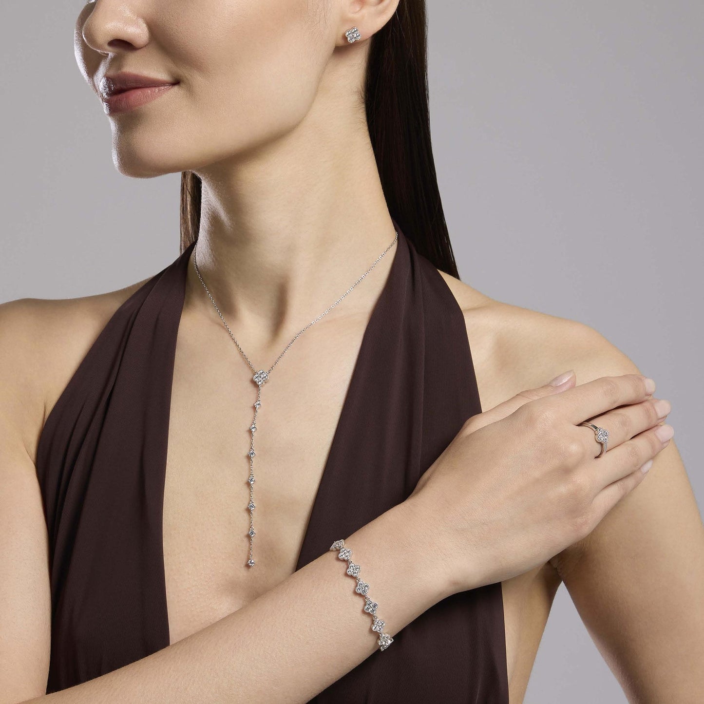 Bracciale Mabina donna Fiori con zirconi bianchi