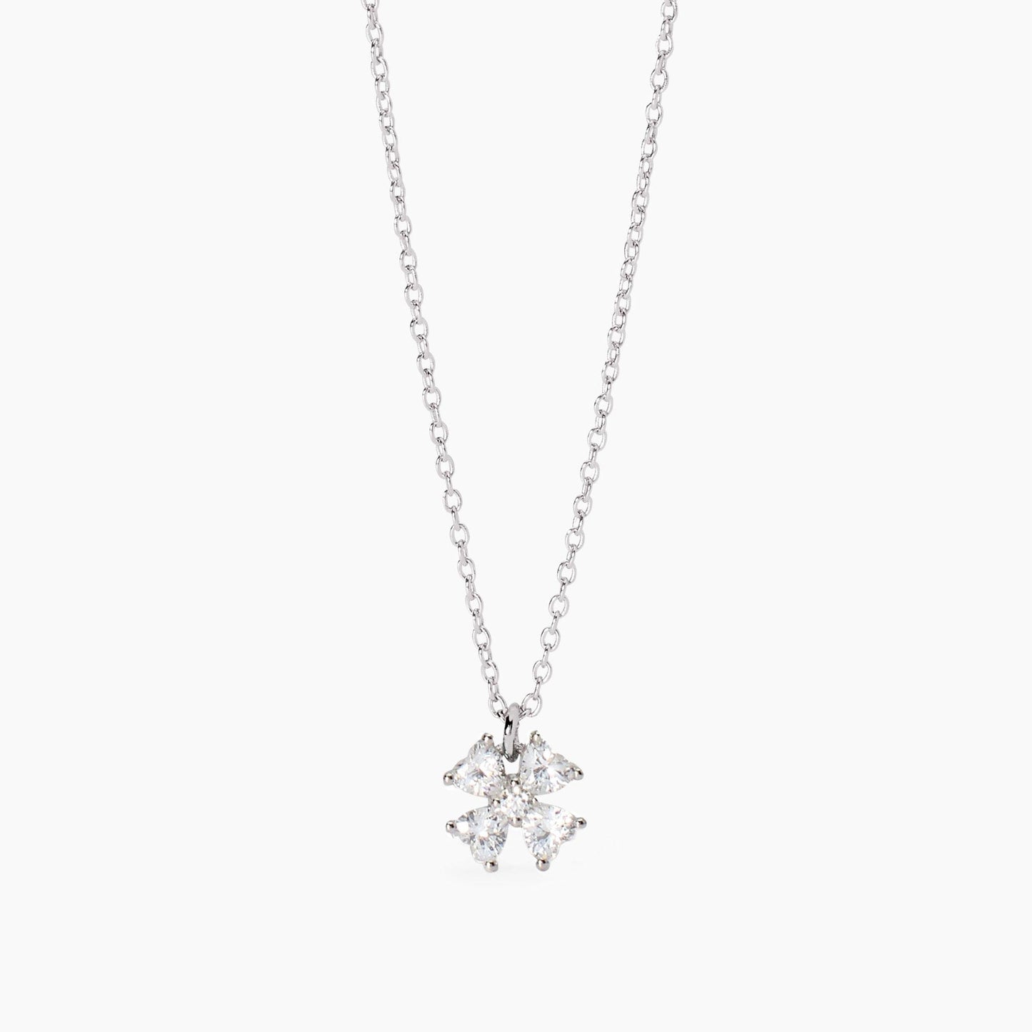 Collana Mabina donna Quadrifoglio con zirconi