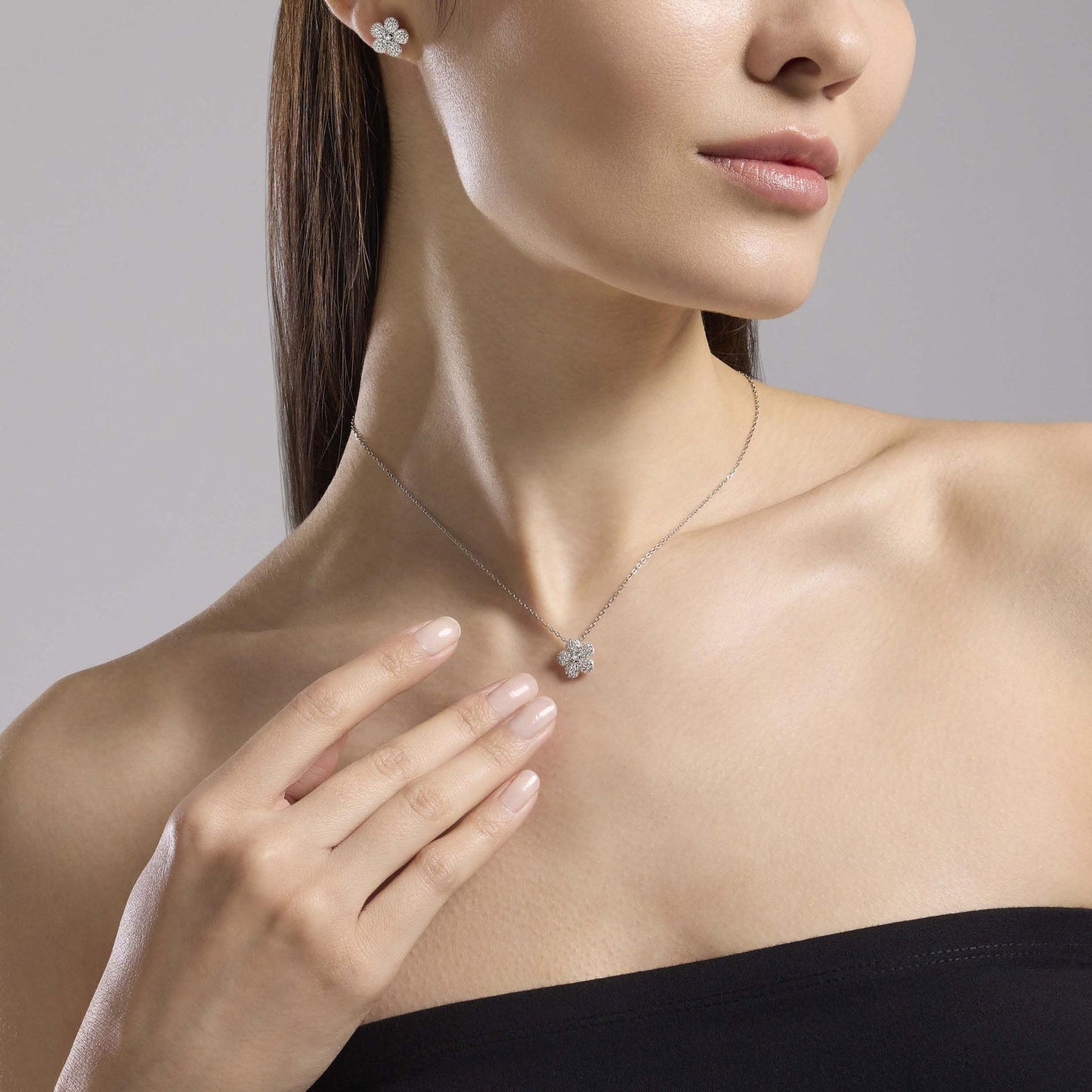 Collana Mabina donna Fiorellino zirconato