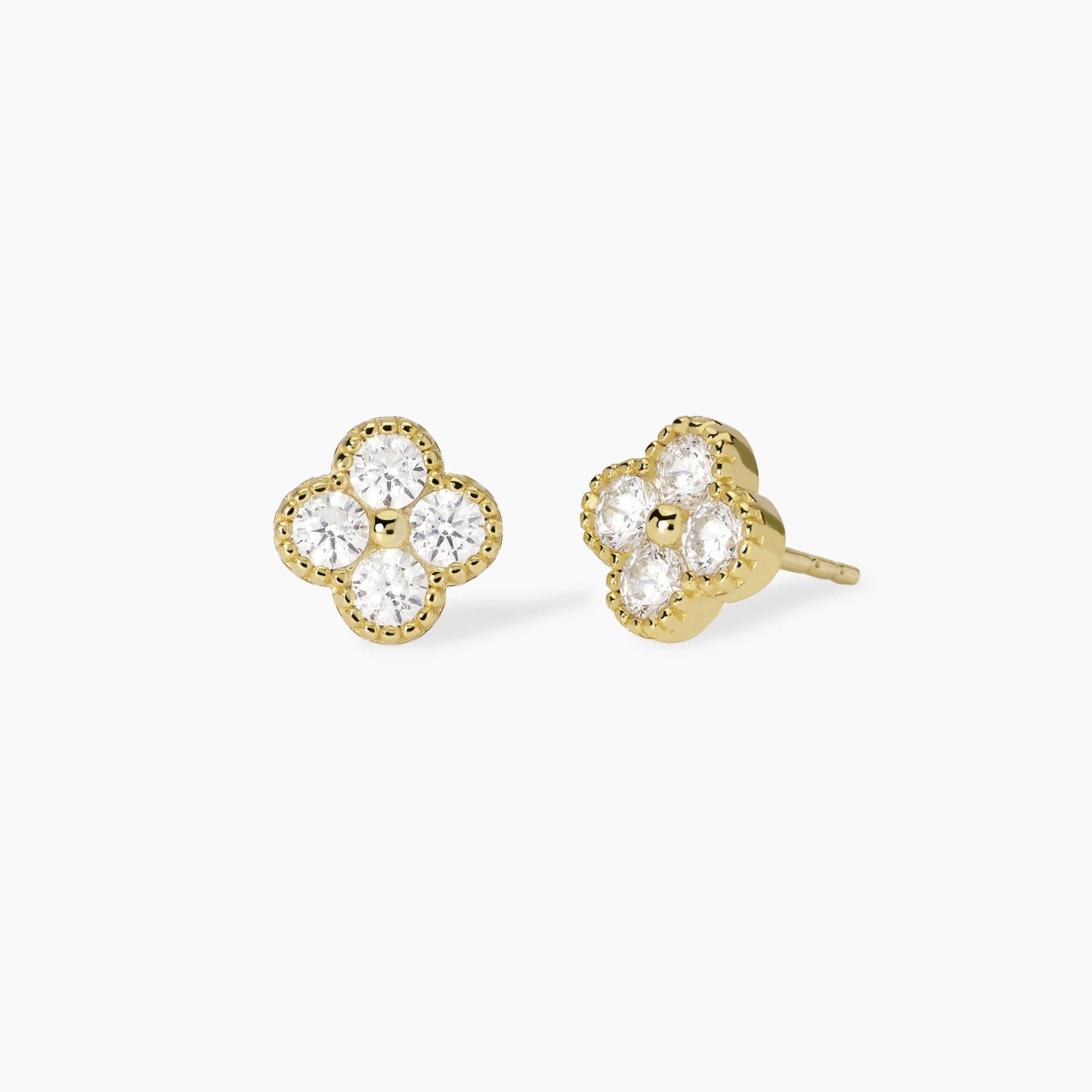 Orecchini Mabina donna Fiore gold zirconi bianchi