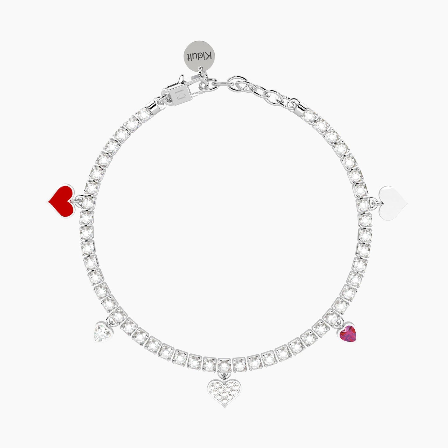 Bracciale Kidult donna Tennis con ciondoli cuore Love-Vita