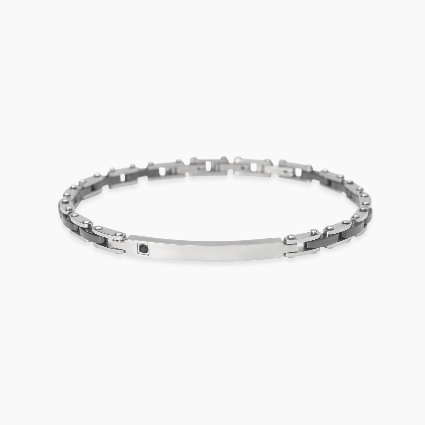Bracciale Kidult Style uomo Ceramica e cristallino neri