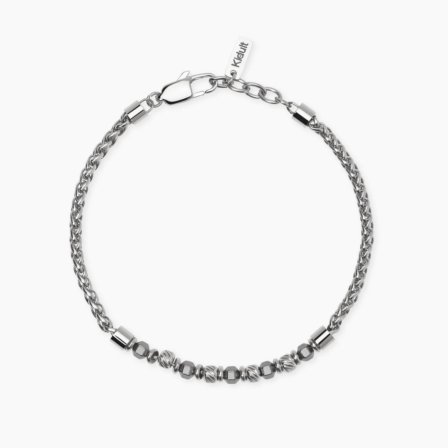 Bracciale Kidult Style uomo Catena spiga ed ematite