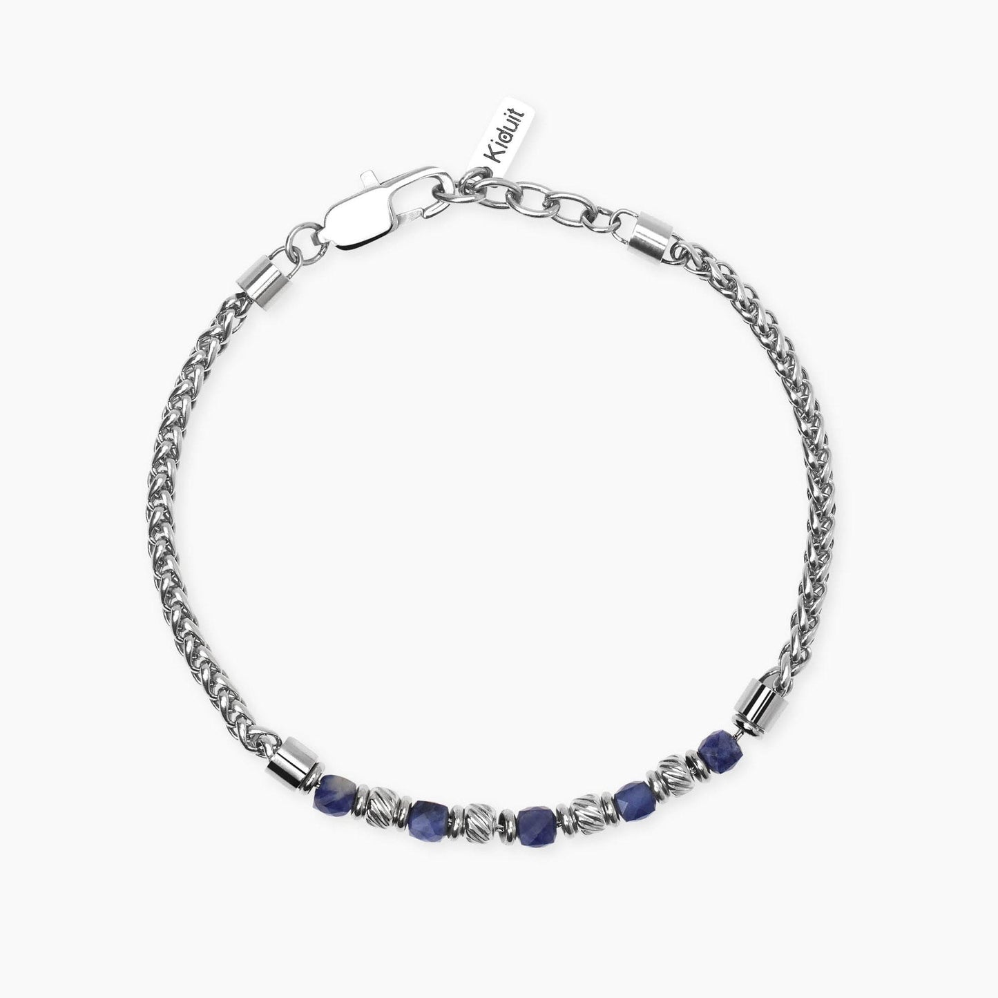 Bracciale Kidult Style uomo Catena spiga e sodalite blu