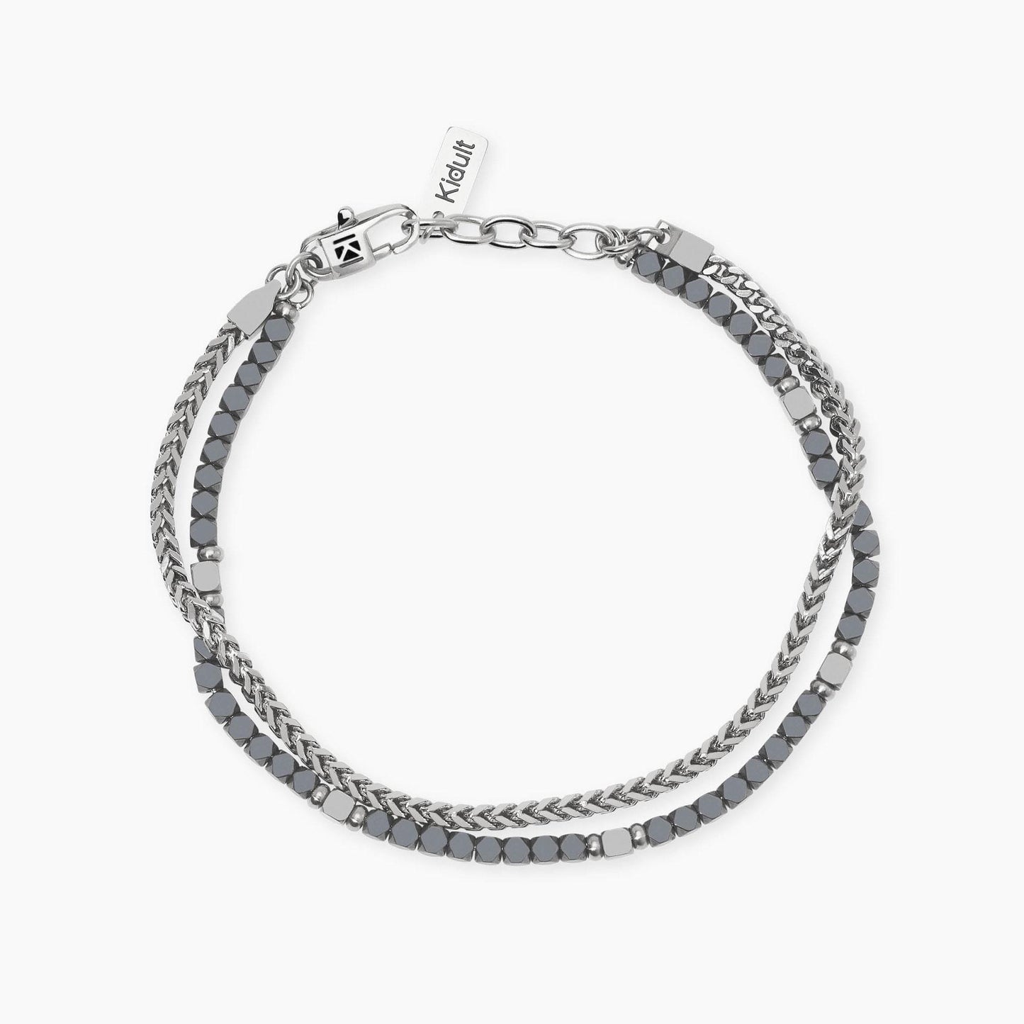 Bracciale Kidult Style uomo Catena intreccio ed ematite
