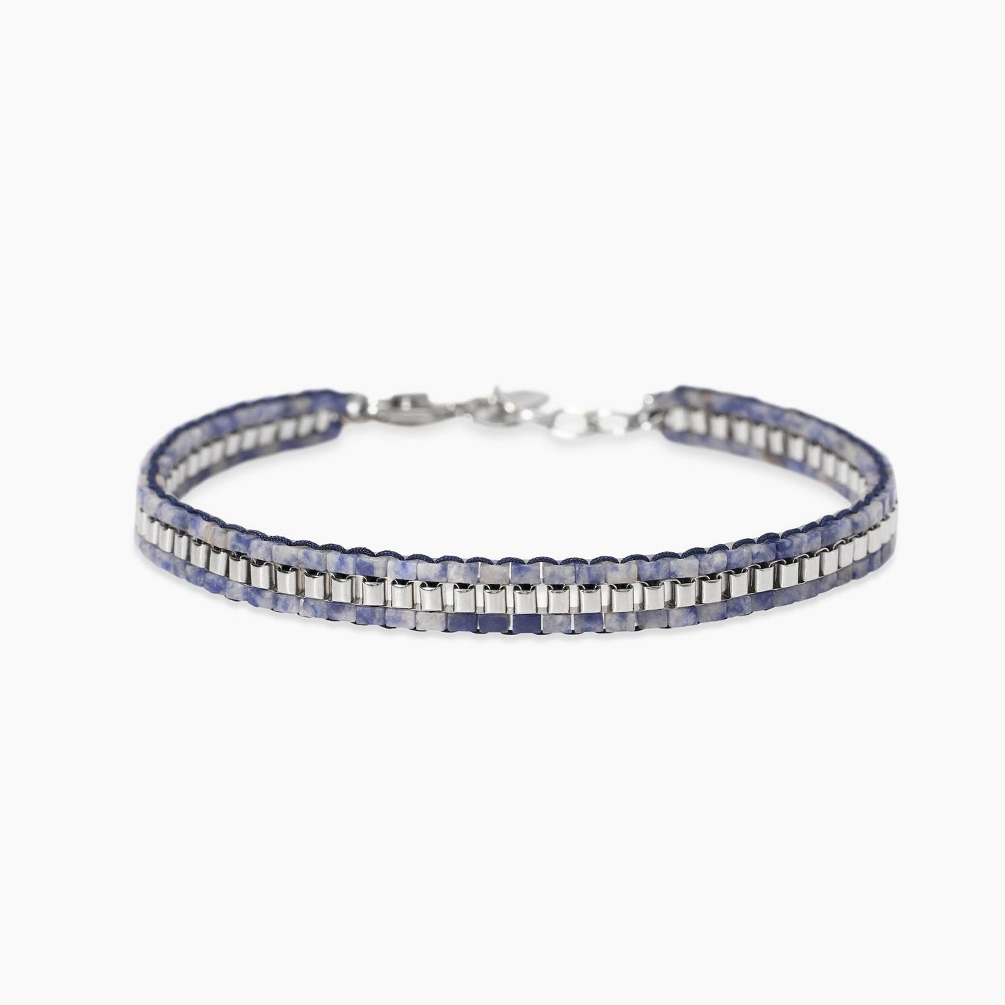 Bracciale Kidult Style uomo Catena veneta e diaspro blu