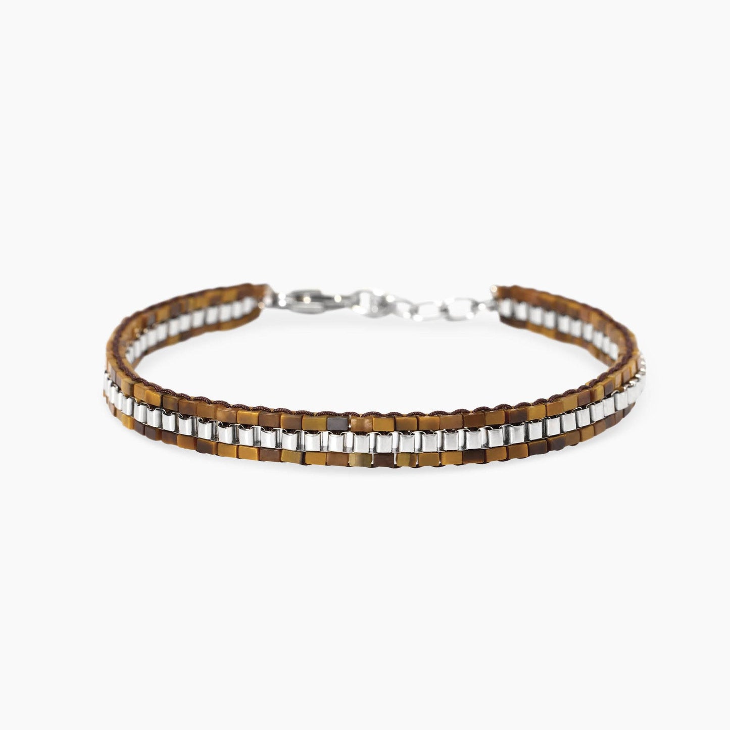 Bracciale Kidult Style uomo Catena veneta e occhio di tigre