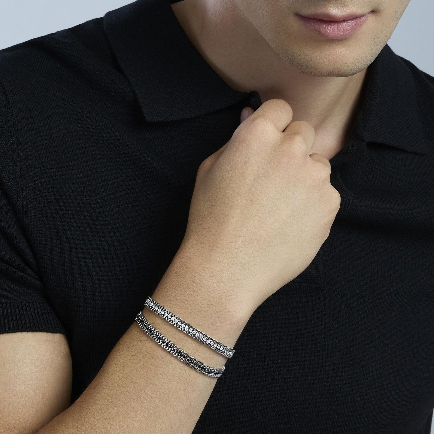 Bracciale Kidult Style uomo Catena veneta e tennis