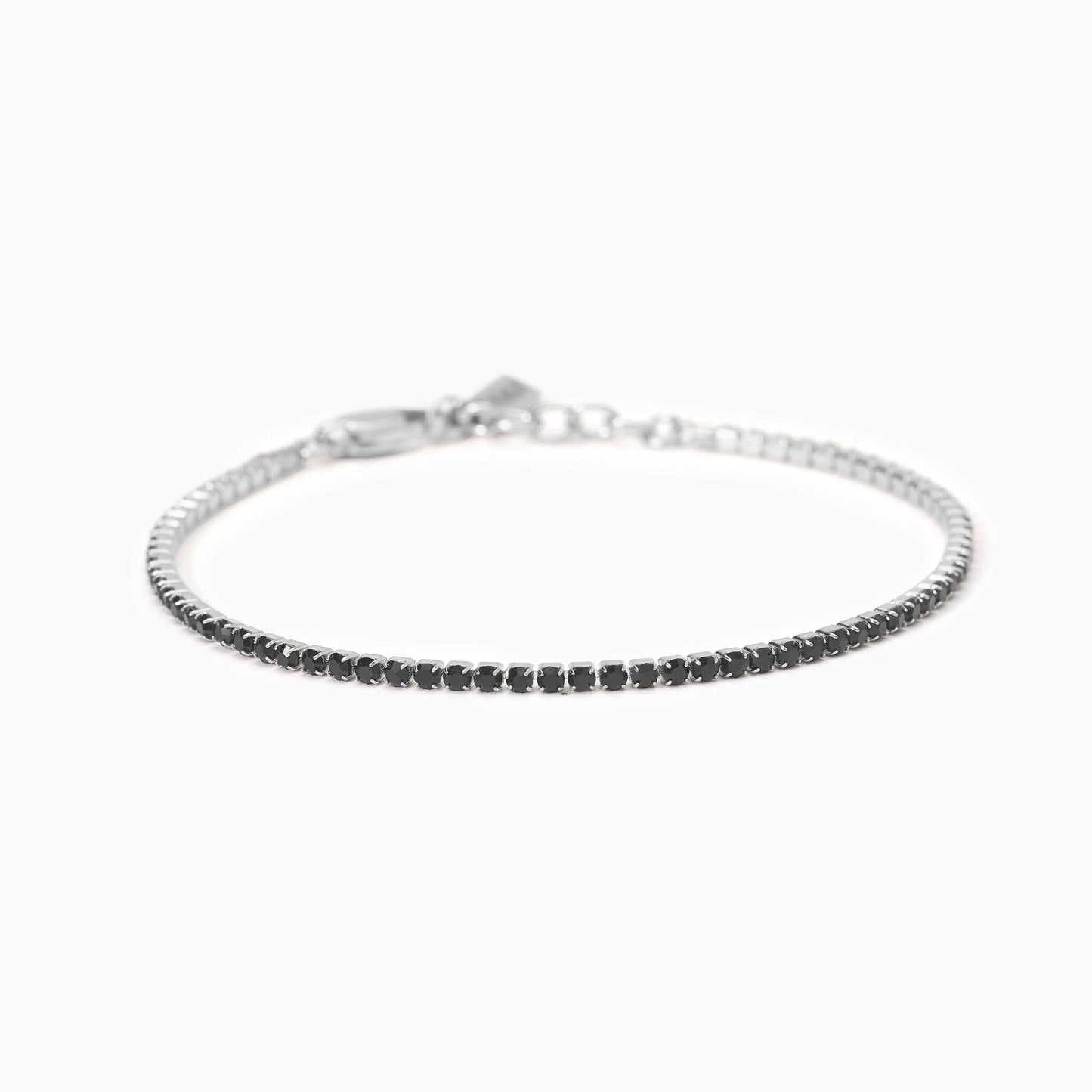 Bracciale Kidult Style uomo Tennis con cristalli neri