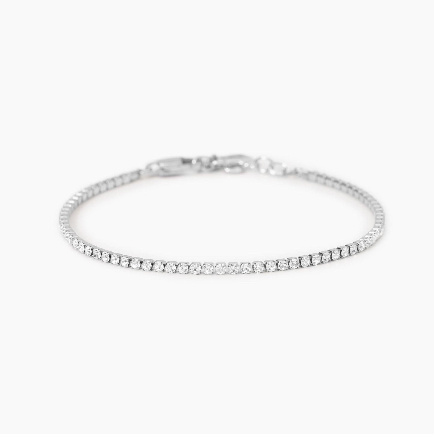 Bracciale Kidult Style uomo Tennis cristalli bianchi