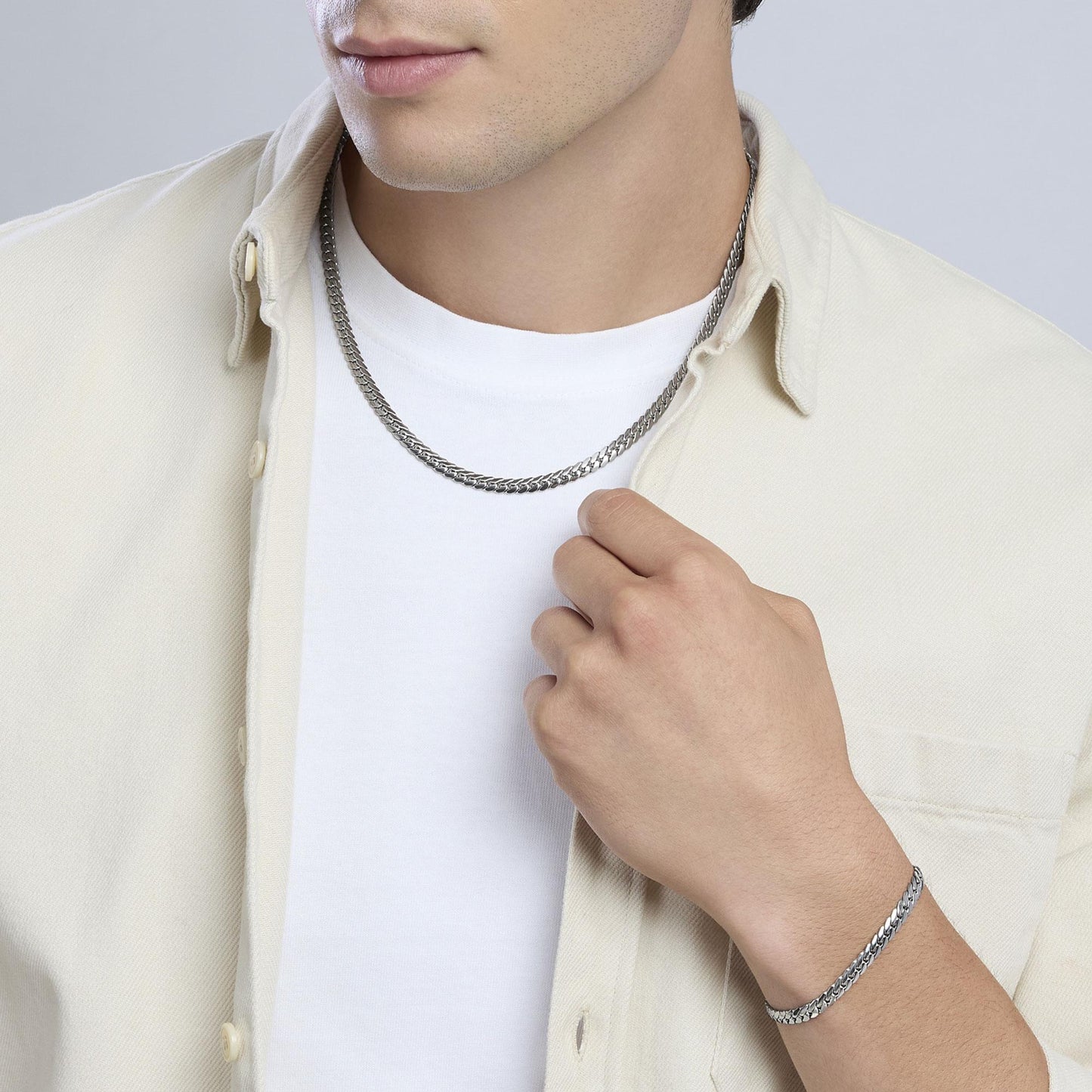 Bracciale Kidult Style uomo Catena groumette piatta