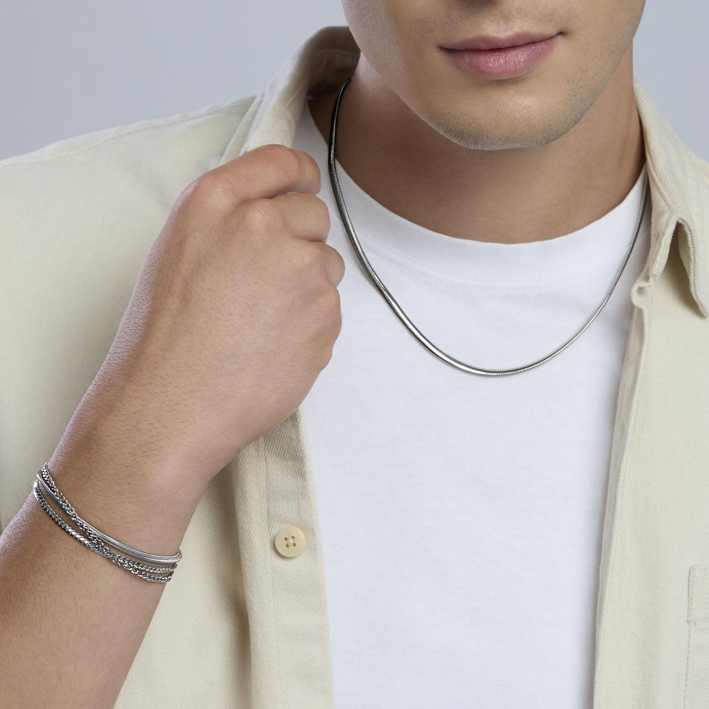 Bracciale Kidult Style uomo Multifilo snake e groumette