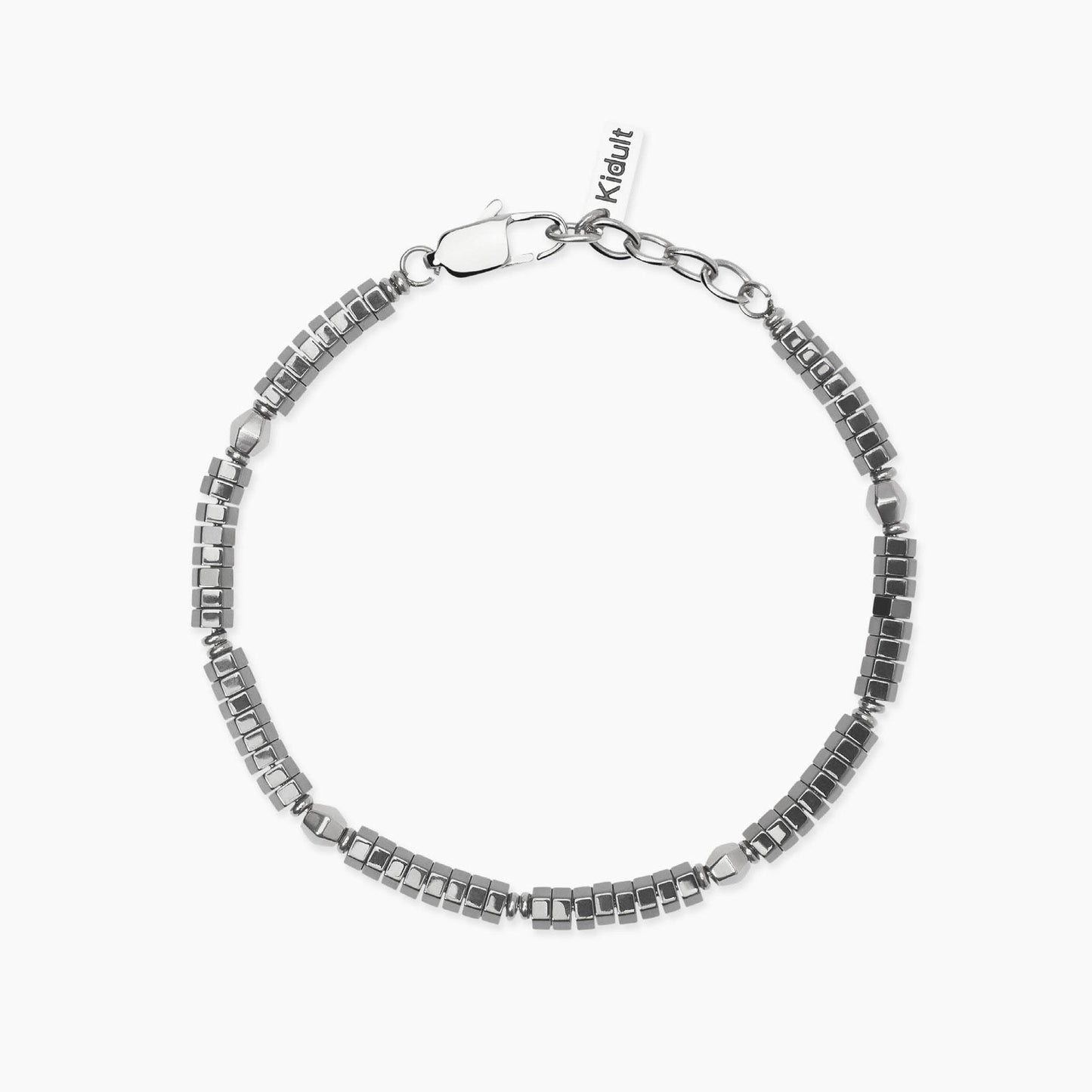 Bracciale Kidult Style uomo Elementi sfaccettati ed ematite