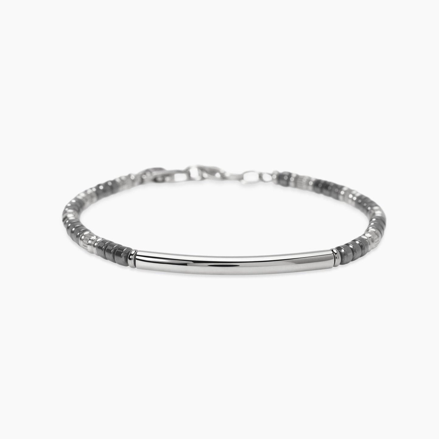 Bracciale Kidult Style uomo Ematite e piastrina