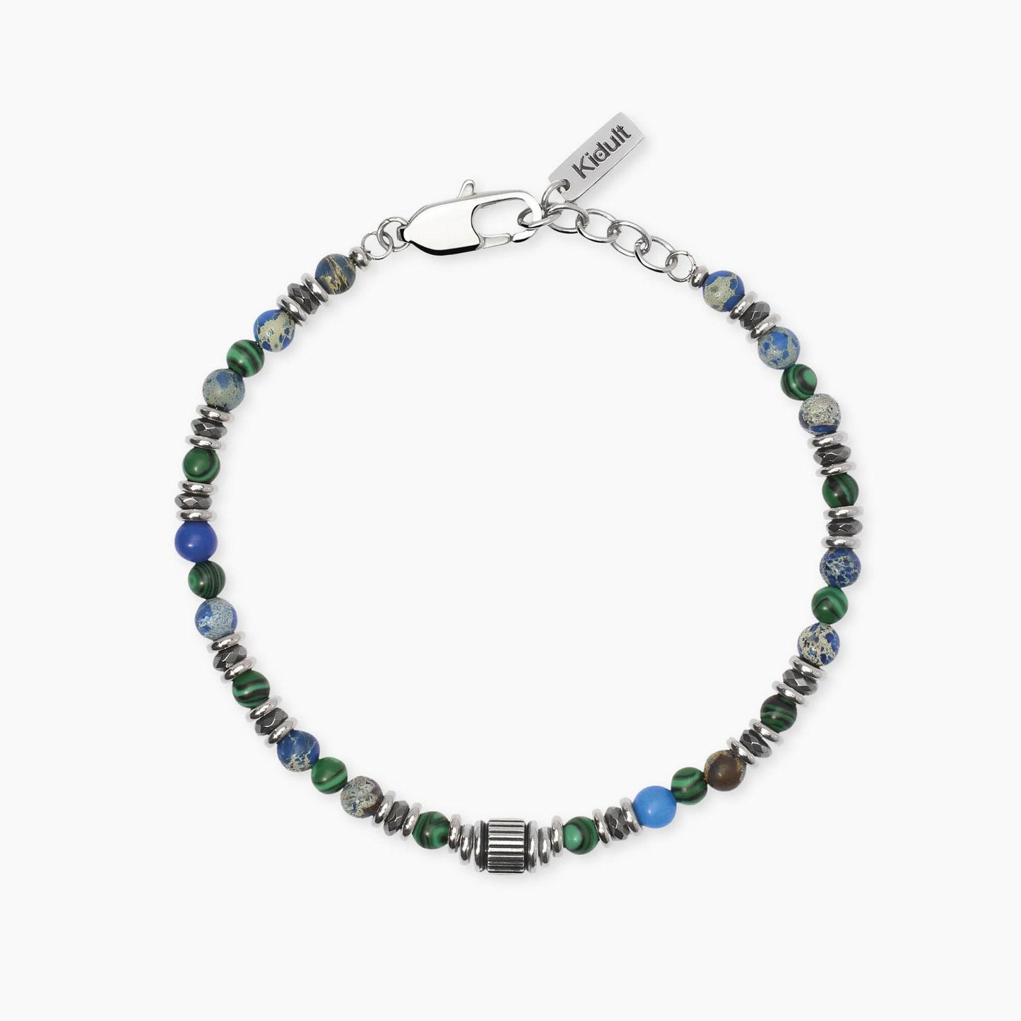 Bracciale Kidult Style uomo Ematite e pietre multicolor