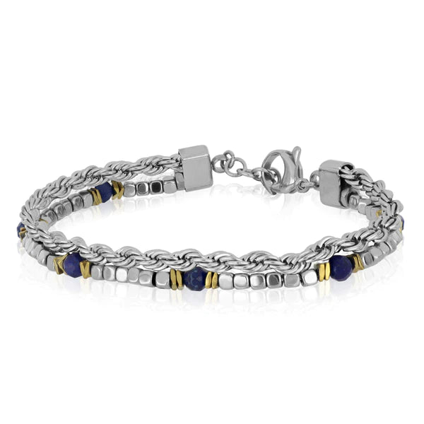 Bracciale Goyatè uomo Maji Lapislazzuli ed ematite