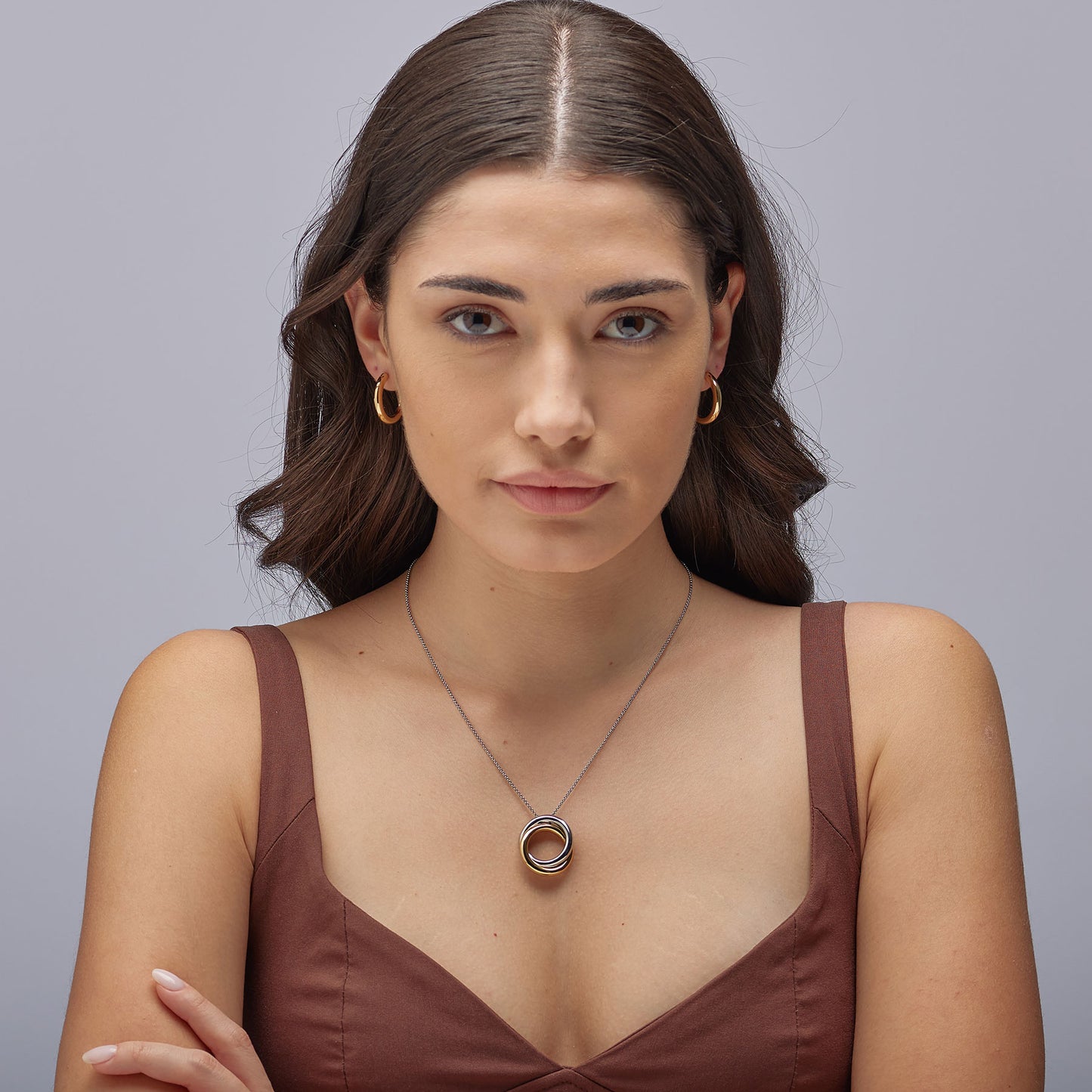 Orecchini Brosway donna Cerchio bombato gold