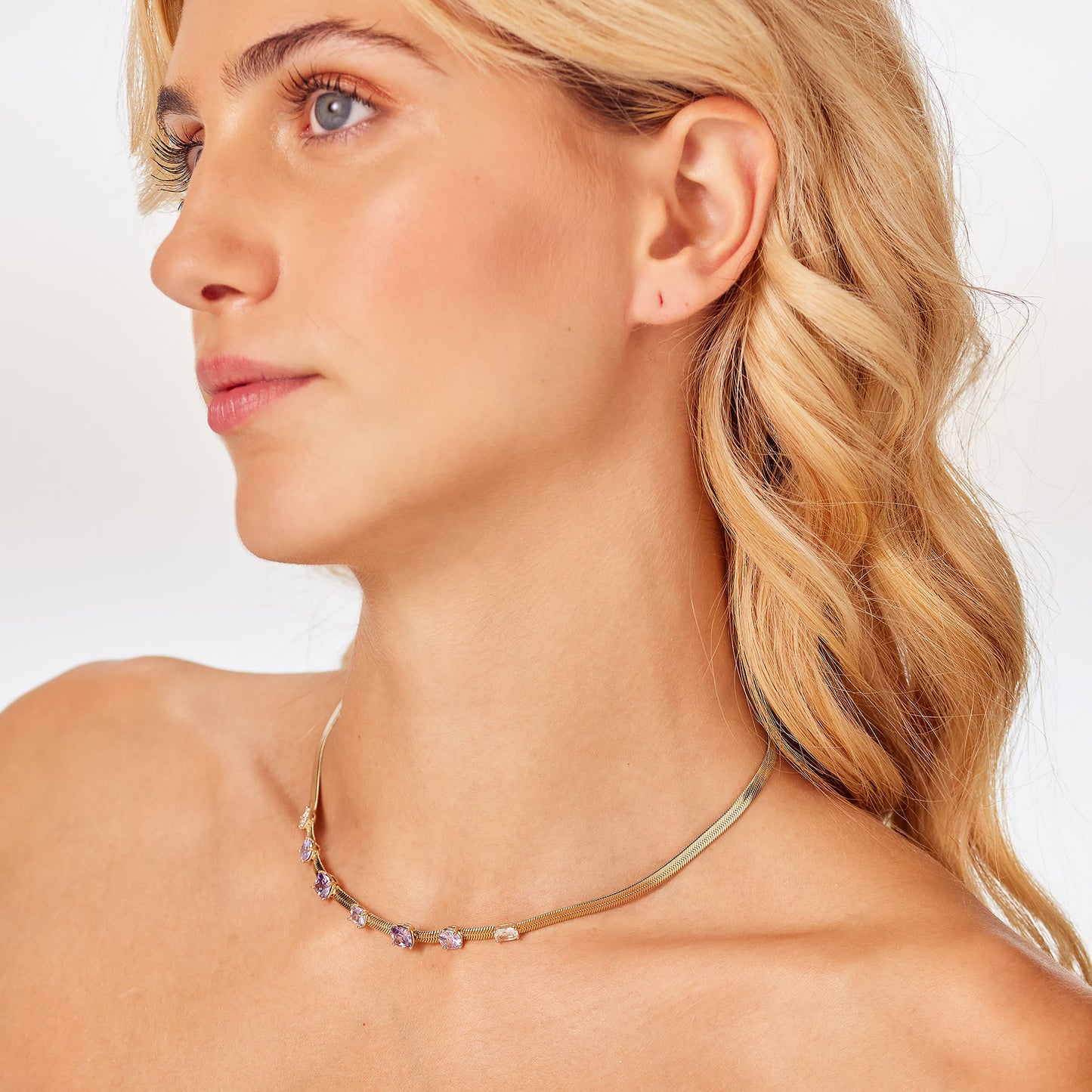 Collana Brosway donna Dreaming Snake gold e zirconi ametista