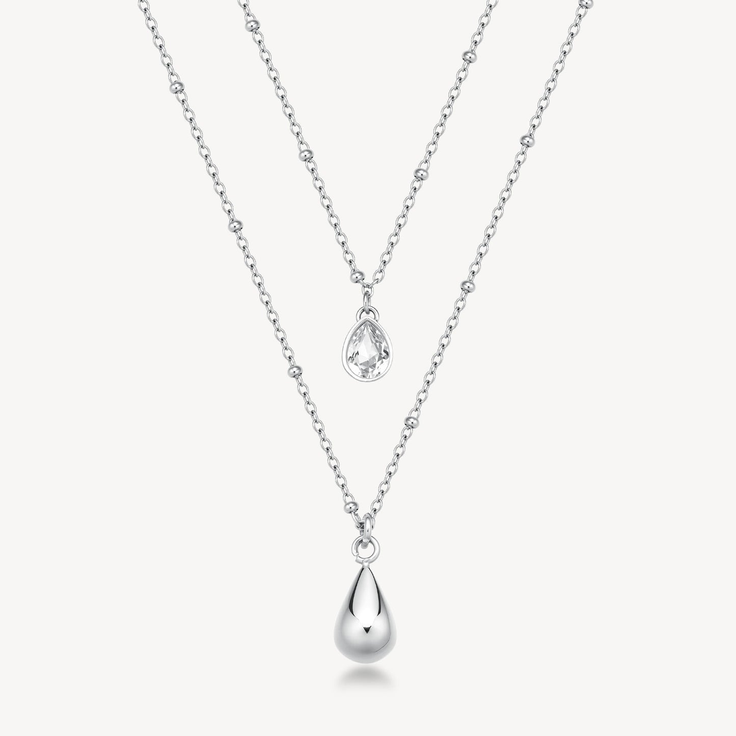 Collana Brosway donna Perfect Doppio filo goccia e cristallo