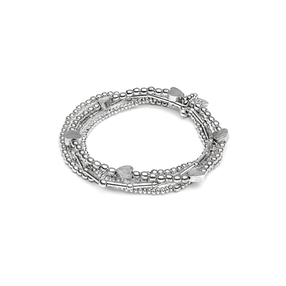 Bracciale elastico Vestopazzo donna Multifilo con cuori